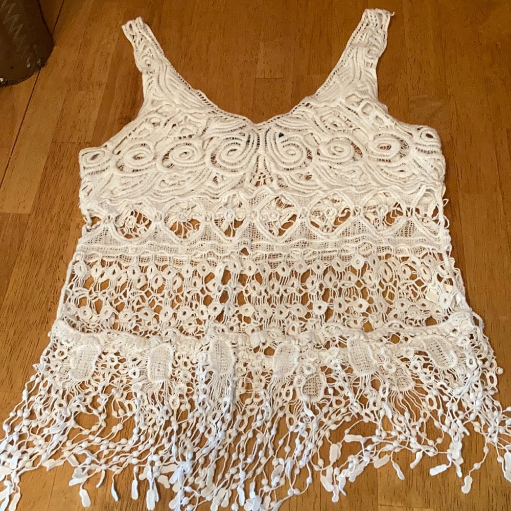 Boho crochet tank